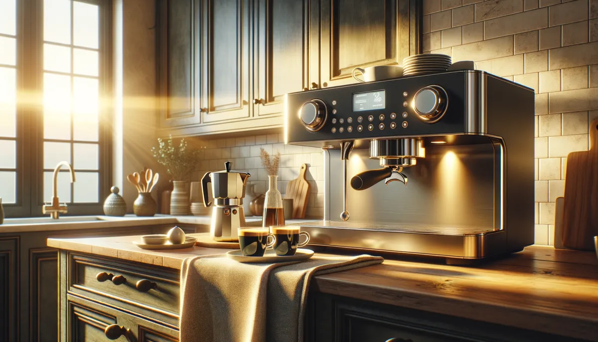 Espressor automat pentru acasa intr-o bucatarie moderna